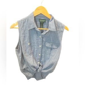 Women’s Polo Ralph Lauren size large sleeveless blue striped top